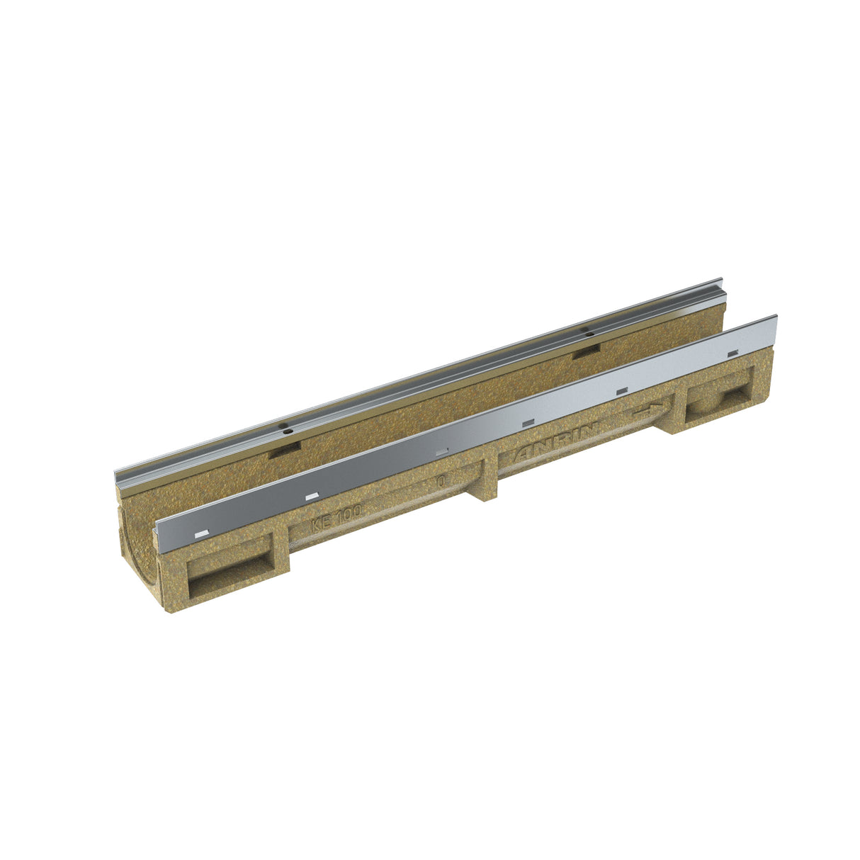 ANRIN KE100 - 4’’ Wide Galvanized Steel Reinforced Edge Trench Drain Channel - ANRIN
