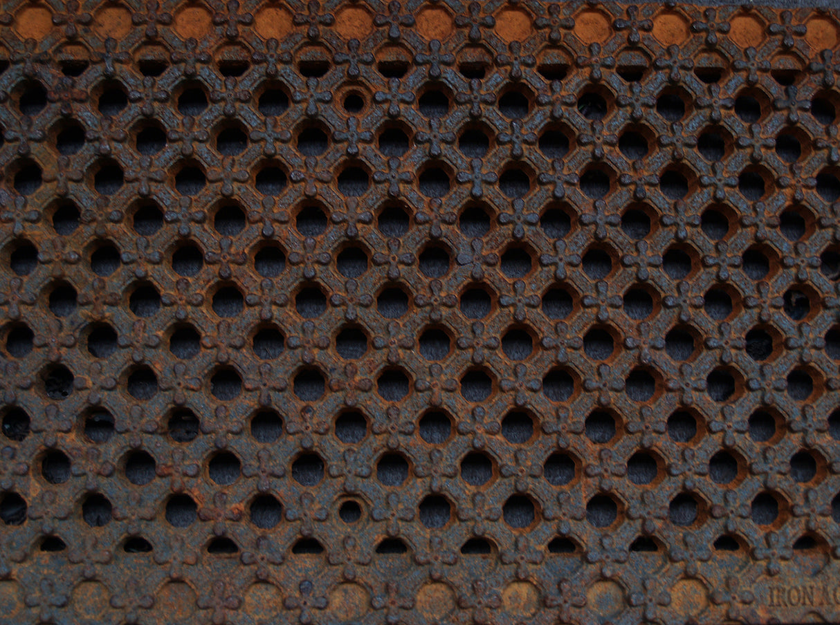 Flower Grid Trench Grates - Iron Age
