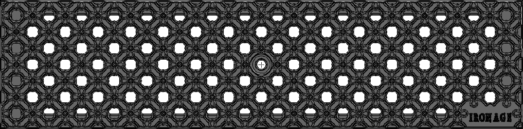Flower Grid Trench Grates - Iron Age