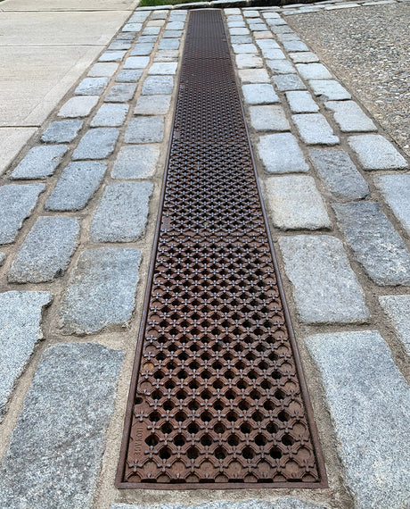 Flower Grid Trench Grates - Iron Age