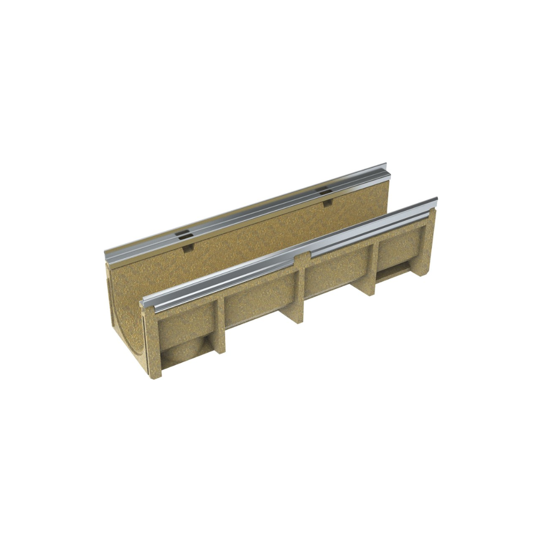ANRIN KE200 - 8" Wide Stainless Steel Reinforced Edge Trench Drain Channel