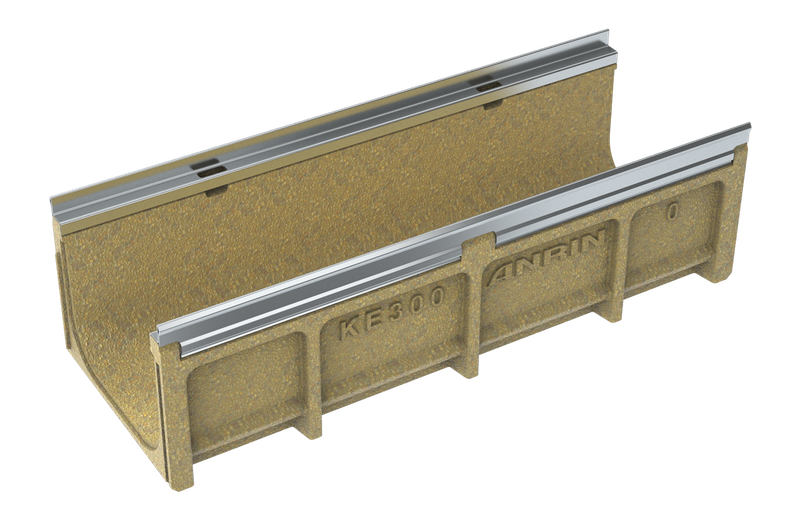 ANRIN KE300- 12" Wide Galvanized Steel Reinforced Edge Trench Drain Channel