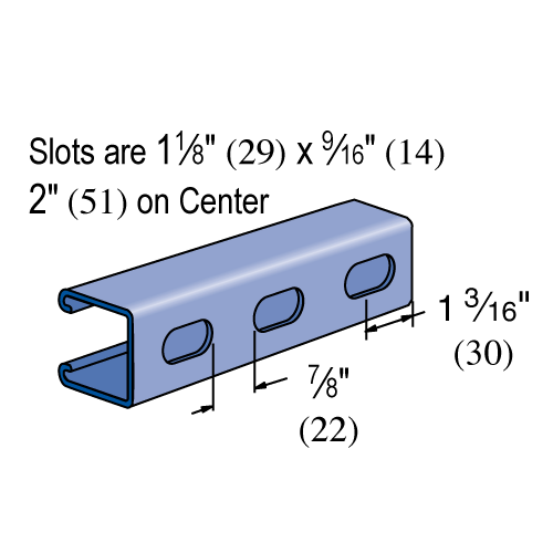 P1000T 20 PL 1-5/8’’ x 1-5/8’’ T-SLOT Channel - UNISTRUT