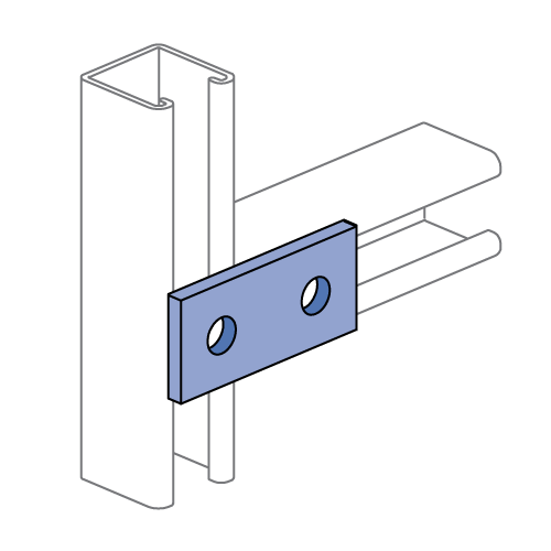 Unistrut P1065 EG - 2 Hole, Flat Plate Fitting