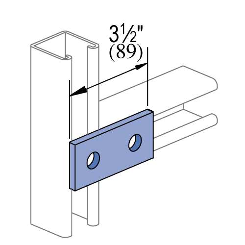 Unistrut P1065 EG - 2 Hole, Flat Plate Fitting