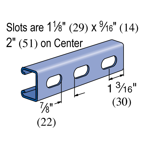 P3300T 20 PG 1-5/8’’ x 7/8’’ T-SLOT Channel - UNISTRUT