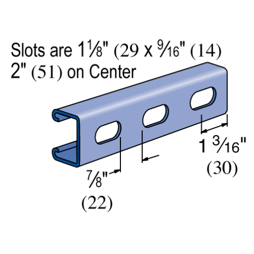 P4100T 20 PG 1-5/8’’ x 13/16’’ T-SLOT Channel - UNISTRUT