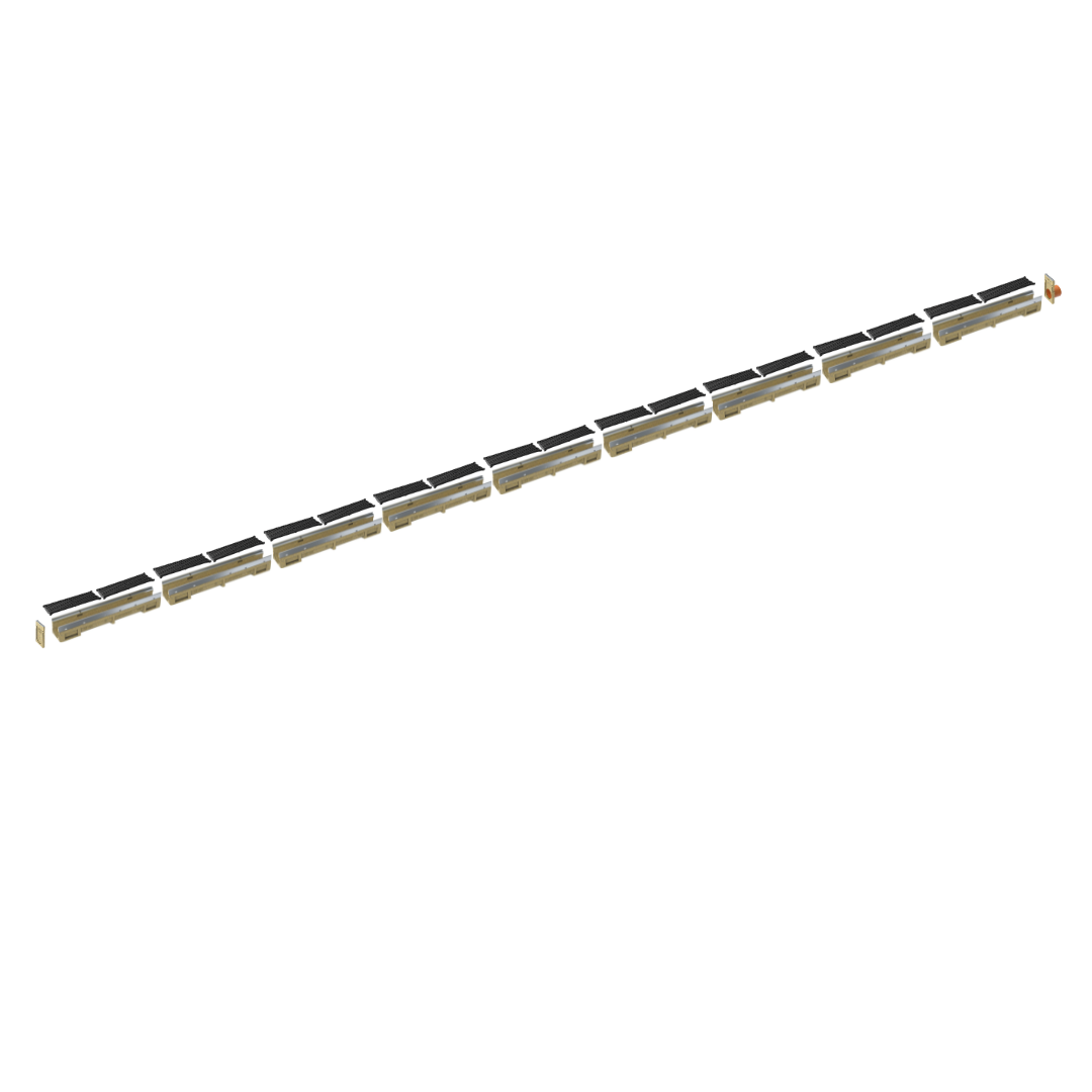 4’’ Wide Trench Drain Kit - 9 Meter Complete - ANRIN KE100 - Slotted Plastic ADA/Heel Proof Grating - ANRIN