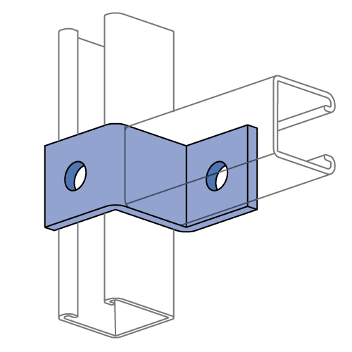Unistrut P1347 EG -  2 Hole, "Z" Shape Fitting