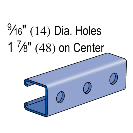 P1000HS 20 HG 1-5/8’’ x 1-5/8’’ 12 Gauge; Round Holes - UNISTRUT