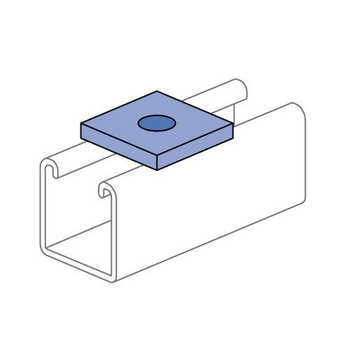 P1063 EG 1 Hole Washer Flat Plate Fitting - UNISTRUT