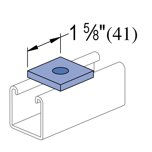 P1063 EG 1 Hole Washer Flat Plate Fitting - UNISTRUT