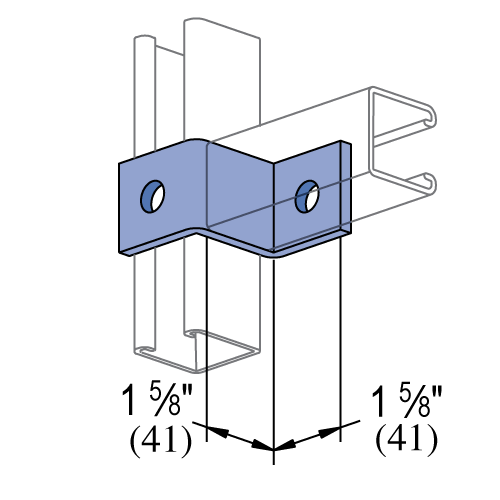 Unistrut P1347 EG -  2 Hole, "Z" Shape Fitting