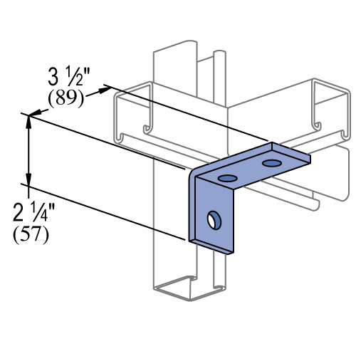 P1458 PL 3 Hole 90° Fitting - UNISTRUT