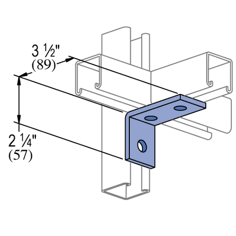P1458 PL 3 Hole 90° Fitting - UNISTRUT