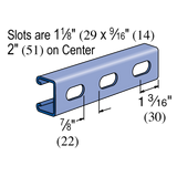 P4100T 20 PG 1-5/8’’ x 13/16’’ T-SLOT Channel - UNISTRUT